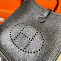 Hermes Women Evelyne 16 Amazone in Clemence Leather-BlackGold (1)