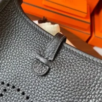 Hermes Women Evelyne 16 Amazone in Clemence Leather-BlackSilver (9)