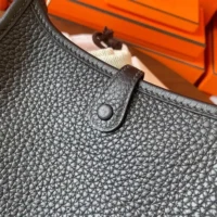 Hermes Women Evelyne 16 Amazone in Clemence Leather-BlackSilver (9)