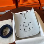 Hermes Women Evelyne 16 Amazone in Clemence Leather-Light Blue