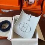 Hermes Women Evelyne 16 Amazone in Clemence Leather-Light Blue