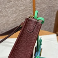 Hermes Women Evelyne 16 Amazone in Clemence Leather-MaroonSilver (1)