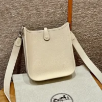 Hermes Women Evelyne 16 Amazone in Clemence Leather-WhiteSilver (1)