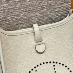 Hermes Women Evelyne 16 Amazone in Clemence Leather-White/Silver