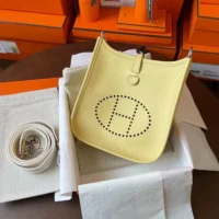 Hermes Women Evelyne 16 Amazone in Clemence Leather-YellowSilver (1)