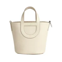 Hermes Women In the Loop 18 Handbag Clemence Leather-White