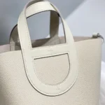 Hermes Women In the Loop 18 Handbag Clemence Leather-White/Silver