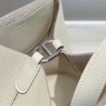 Hermes Women In the Loop 18 Handbag Clemence Leather-White/Silver