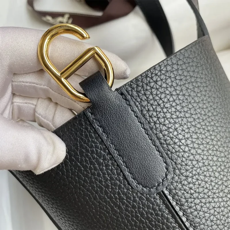 Hermes Women In the Loop 18 Handbag Clemence Leather-Black