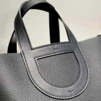 Hermes Women In the Loop 18 Handbag Clemence Leather-BlackSilver (1)