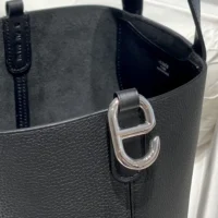 Hermes Women In the Loop 18 Handbag Clemence Leather-BlackSilver (1)