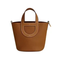 Hermes Women In the Loop 18 Handbag Clemence Leather-Brown