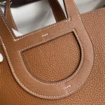 Hermes Women In the Loop 18 Handbag Clemence Leather-Brown/Gold