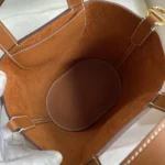 Hermes Women In the Loop 18 Handbag Clemence Leather-Brown/Gold