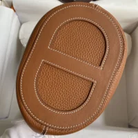 Hermes Women In the Loop 18 Handbag Clemence Leather-BrownSilver (1)