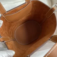 Hermes Women In the Loop 18 Handbag Clemence Leather-BrownSilver (1)