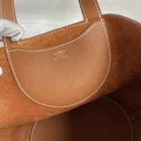 Hermes Women In the Loop 18 Handbag Clemence Leather-BrownSilver (1)