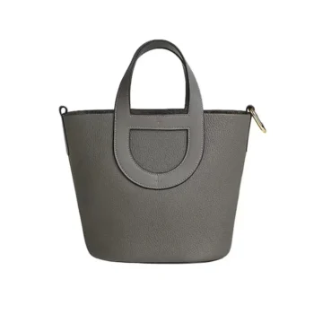 Hermes Women In the Loop 18 Handbag Clemence Leather-Gray