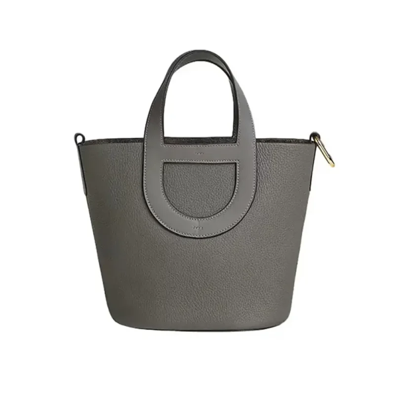 Hermes Women In the Loop 18 Handbag Clemence Leather-Gray