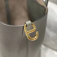 Hermes Women In the Loop 18 Handbag Clemence Leather-GrayGold (1)