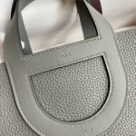 Hermes Women In the Loop 18 Handbag Clemence Leather-Gray/Silver