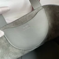 Hermes Women In the Loop 18 Handbag Clemence Leather-GraySilver (1)