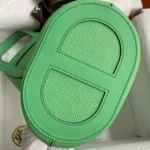 Hermes Women In the Loop 18 Handbag Clemence Leather-Green/Silver