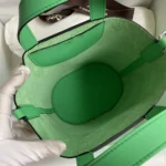 Hermes Women In the Loop 18 Handbag Clemence Leather-Green/Silver