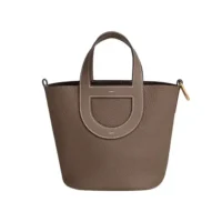 Hermes Women In the Loop 18 Handbag Clemence Leather-Grey