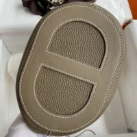 Hermes Women In the Loop 18 Handbag Clemence Leather-Grey