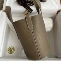 Hermes Women In the Loop 18 Handbag Clemence Leather-Grey