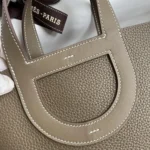 Sac à main Hermès Femme In the Loop 18 en cuir Clémence - Gris/Or