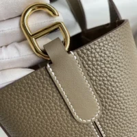 Hermes Women In the Loop 18 Handbag Clemence Leather-Grey
