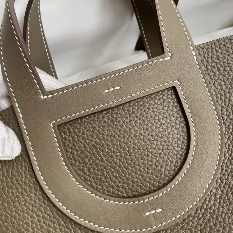 Hermes Women In the Loop 18 Handbag Clemence Leather-Grey/Silver