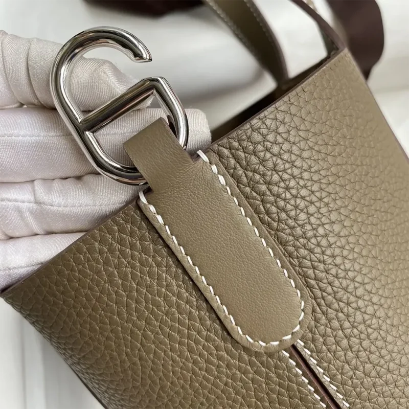 Hermes Women In the Loop 18 Handbag Clemence Leather-Grey/Silver