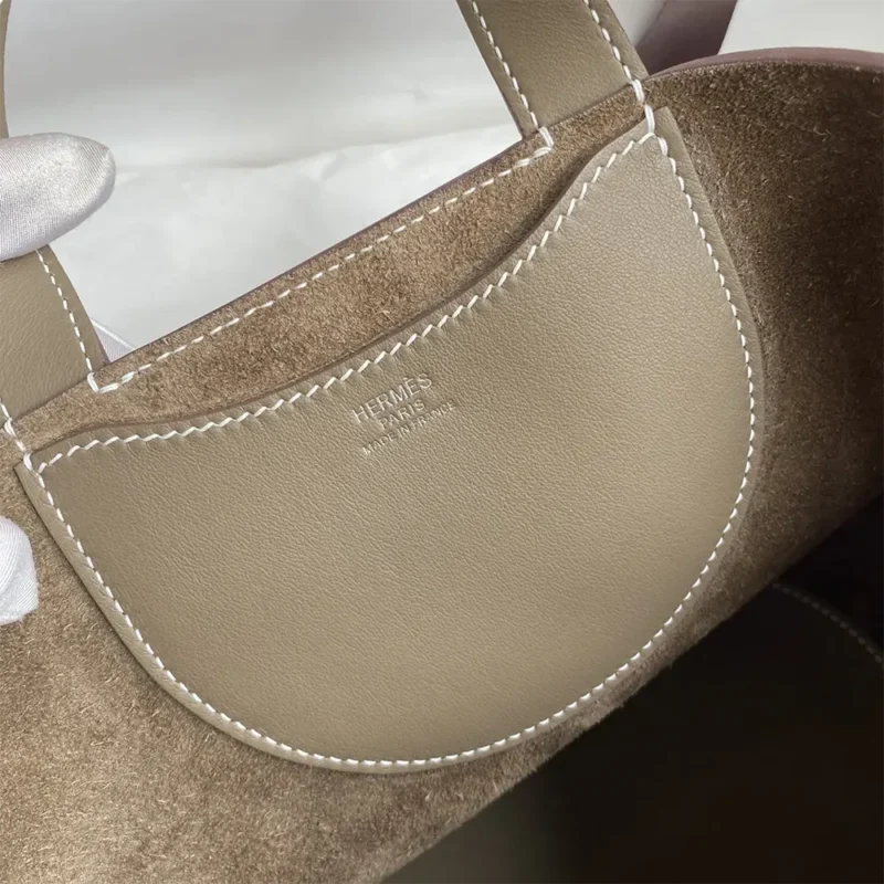 Hermes Women In the Loop 18 Handbag Clemence Leather-Grey/Silver