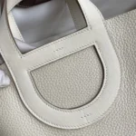 Hermes Women In the Loop 18 Handbag Clemence Leather-White/Gold