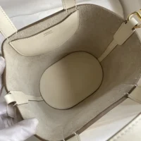 Hermes Women In the Loop 18 Handbag Clemence Leather-WhiteGold (10)
