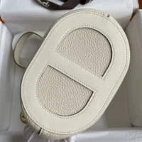 Hermes Women In the Loop 18 Handbag Clemence Leather-WhiteGold (10)