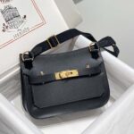 Hermes Women Jyspiere in Evercolor Leather-Black/Gold