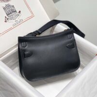 Hermes Women Jyspiere in Evercolor Leather-BlackGold (1)