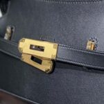 Hermes Women Jyspiere in Evercolor Leather-Black/Gold