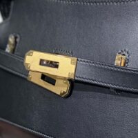 Hermes Women Jyspiere in Evercolor Leather-BlackGold (1)
