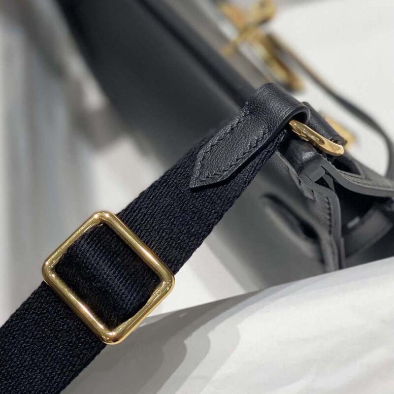 Hermes Women Jyspiere in Evercolor Leather-Black/Gold