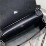 Hermes Women Jyspiere in Evercolor Leather-Black/Gold