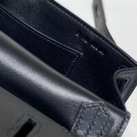 Hermes Women Jyspiere in Evercolor Leather-BlackSilver (1)