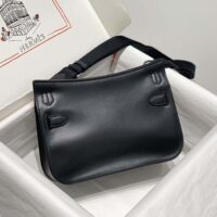 Hermes Women Jyspiere in Evercolor Leather-BlackSilver (1)