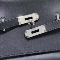 Hermes Women Jyspiere in Evercolor Leather-BlackSilver (1)
