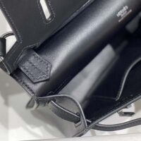 Hermes Women Jyspiere in Evercolor Leather-BlackSilver (1)
