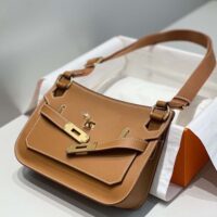 Hermes Women Jyspiere in Evercolor Leather-Brown (1)